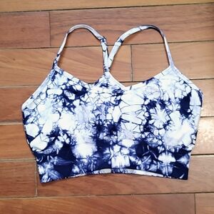 Women's Pro Fit Seal Blue and White Sports Bra